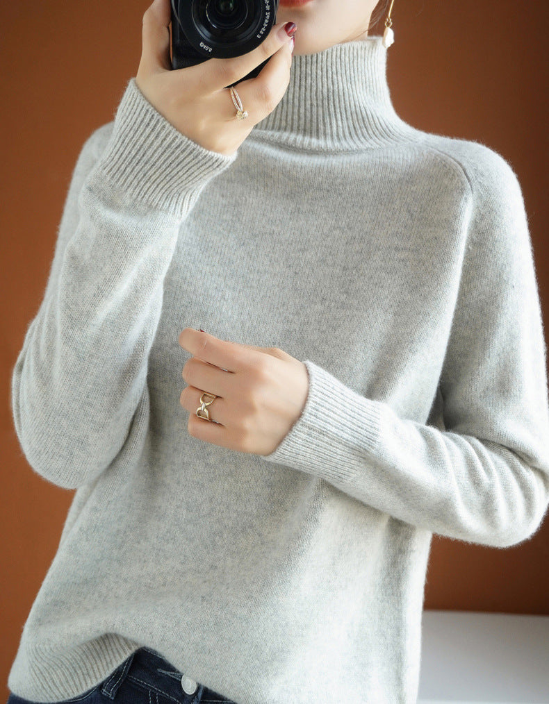 Camisola de malha grossa com gola alta – Zyva Store – foto 10