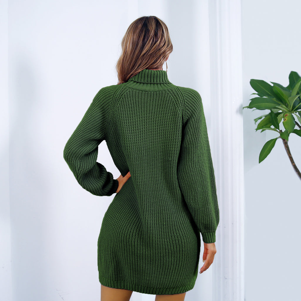 Vestido de malha com gola alta e botões – Zyva Store – foto 9