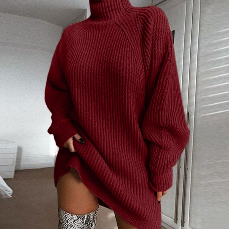 Vestido de malha comprido com gola alta – Zyva Store – foto 2