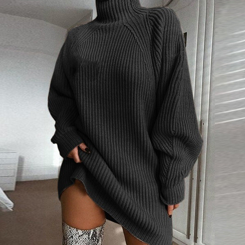 Vestido de malha comprido com gola alta – Zyva Store – foto 4