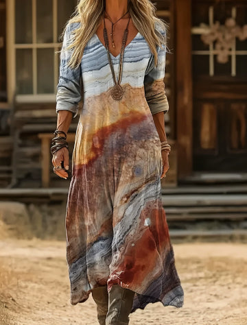 Vestido comprido boho tie-dye – Zyva Store – foto 5