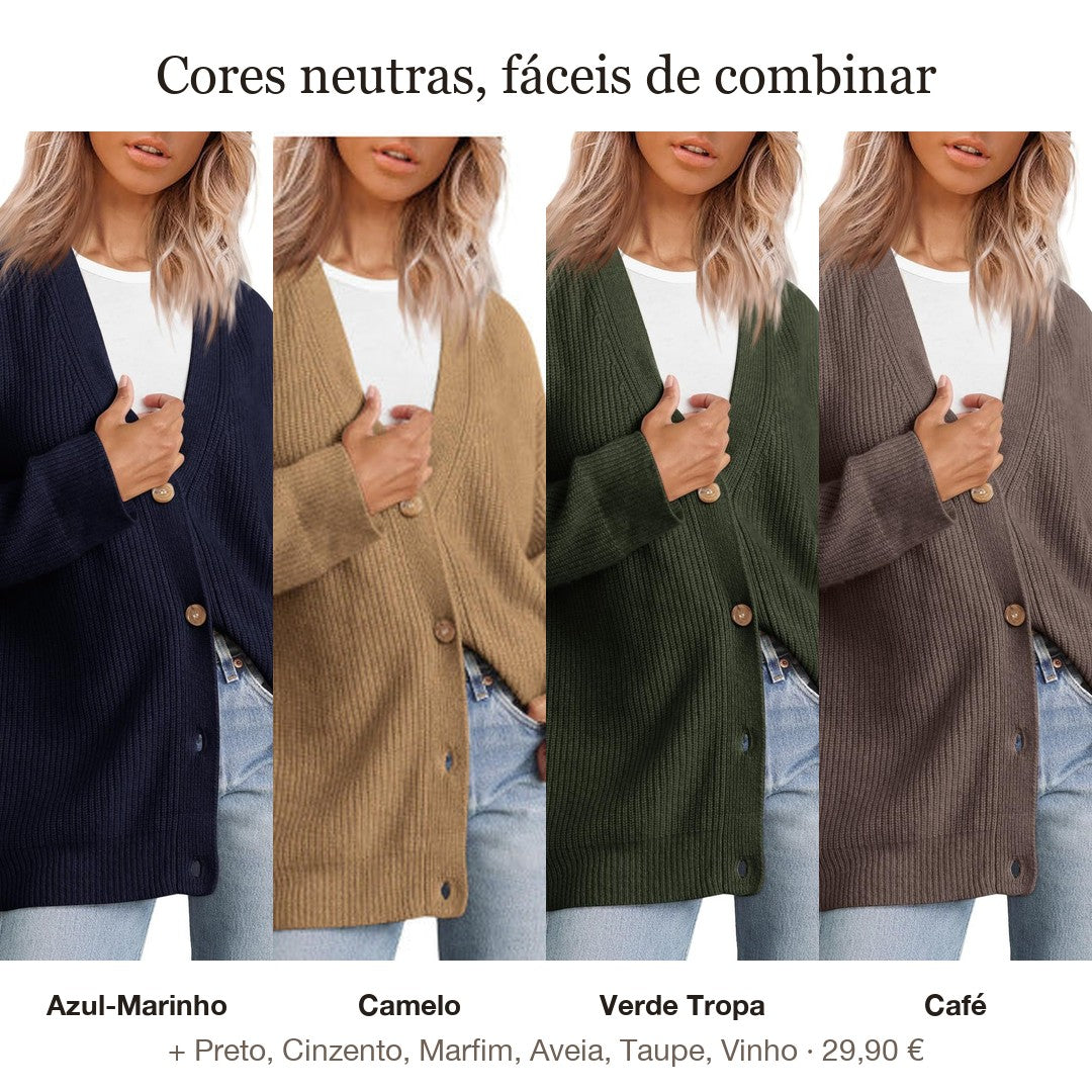 Cardigan de malha solto – cores disponíveis