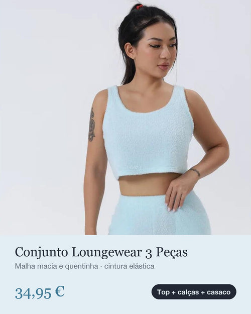 Conjunto loungewear 3 peças azul claro – Zyva Store