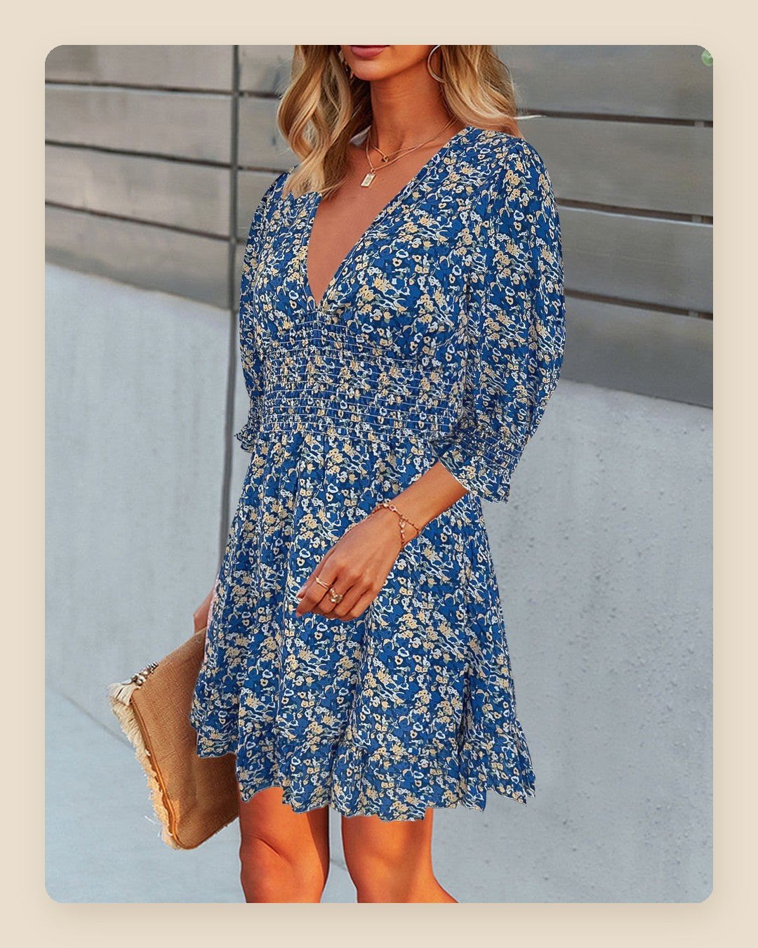 Vestido boho floral azul – Zyva Store