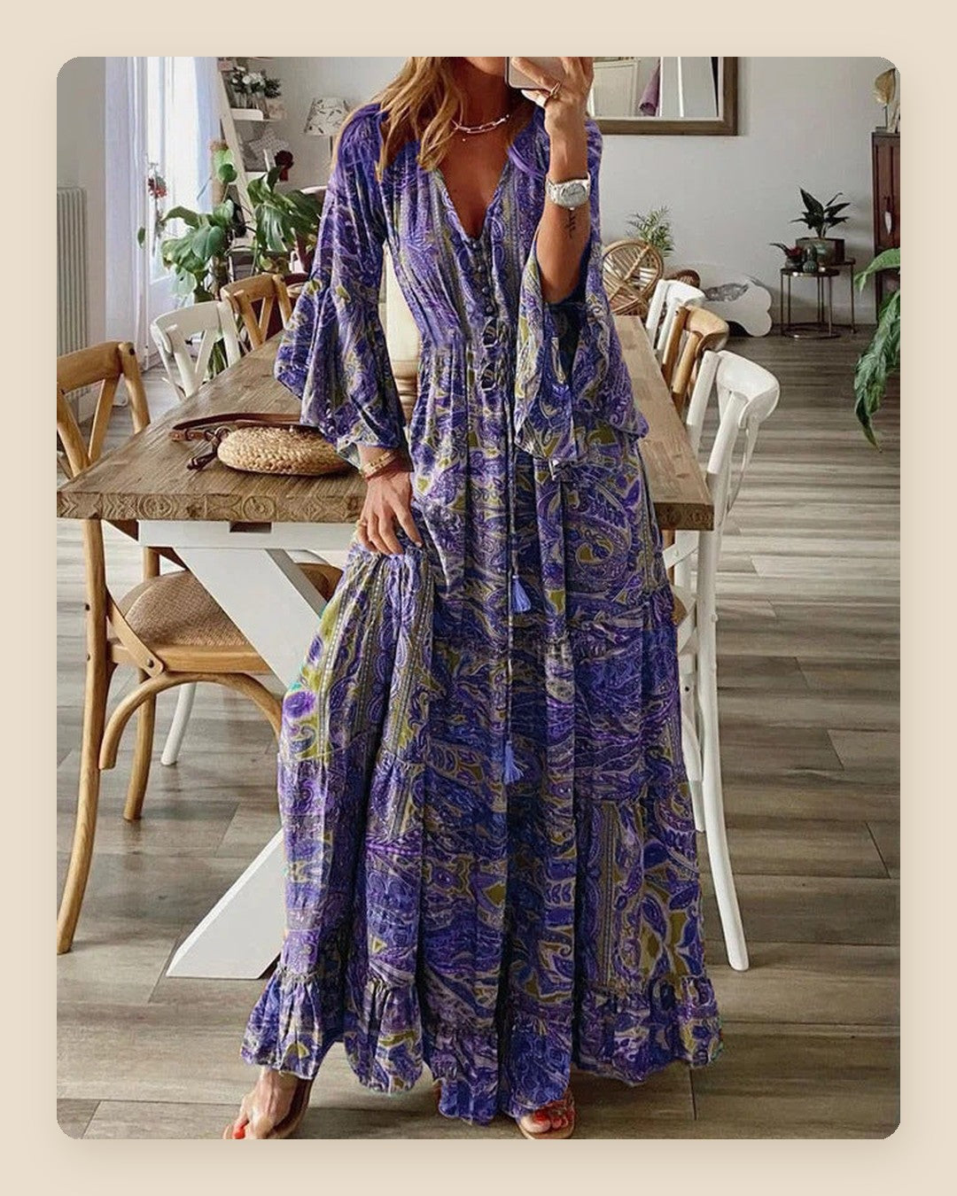 Vestido comprido boho paisley – Zyva Store