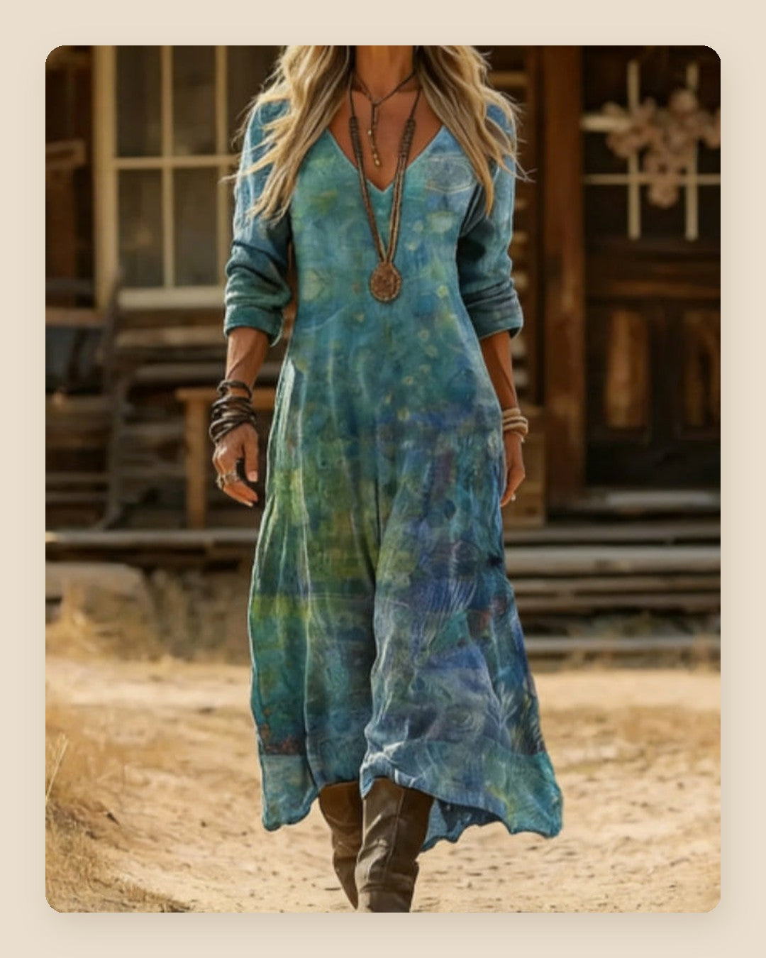 Vestido comprido boho tie-dye – Zyva Store
